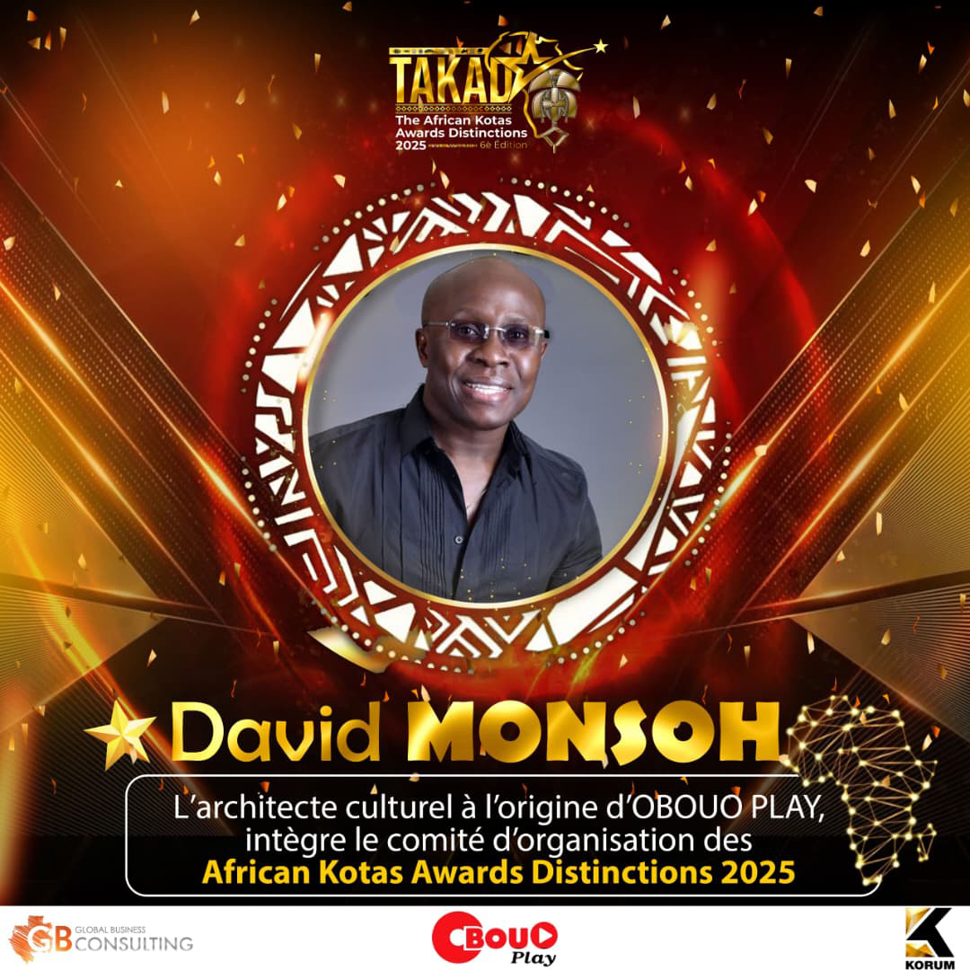 David Monsoh, le visionnaire culturel à l’origine d’OBOUO PLAY, rejoint le comité d’organisation des African Kota Awards Distinctions 2025